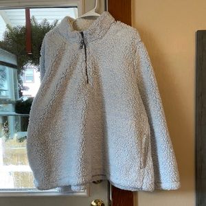 Fuzzy Crewneck with Zipper